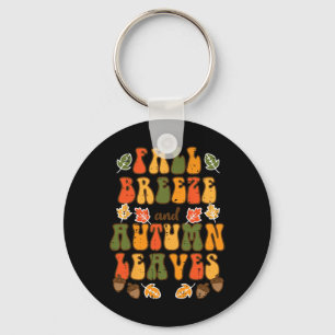 Fall Breeze Autumn Leaves Happy Thanksgiving Men W Key Ring
