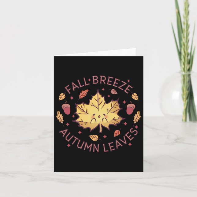 Fall Breeze Autumn Leaves Maple Leaf  Card (Front)