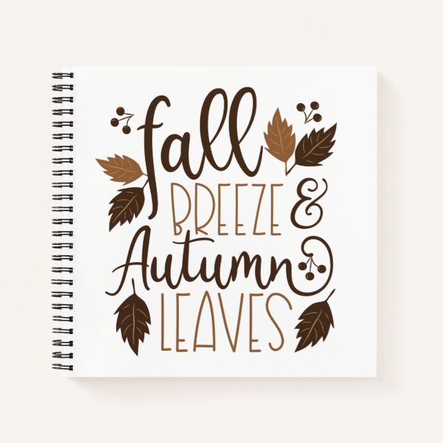 Fall Breeze Autumn Leaves Notebook (Front)