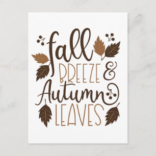 Fall Breeze Autumn Leaves Postcard