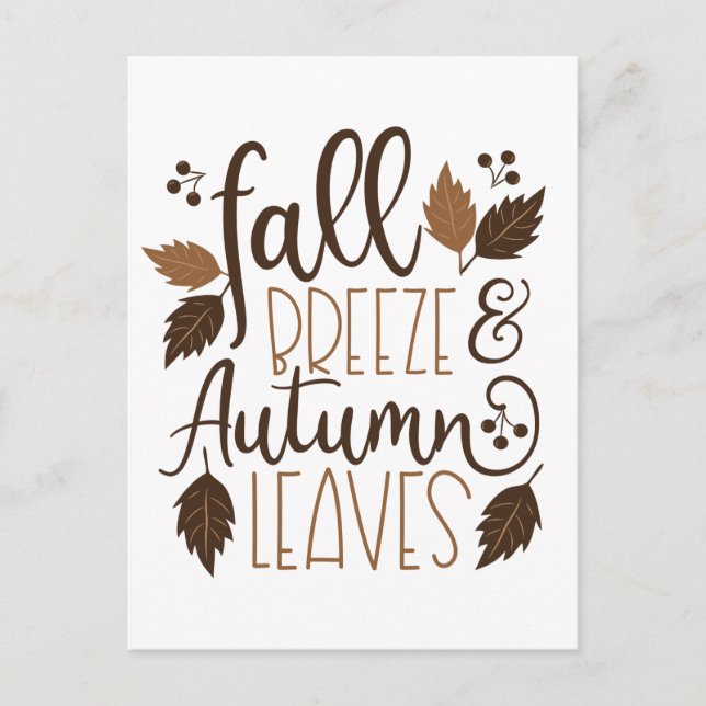Fall Breeze Autumn Leaves Postcard (Front)