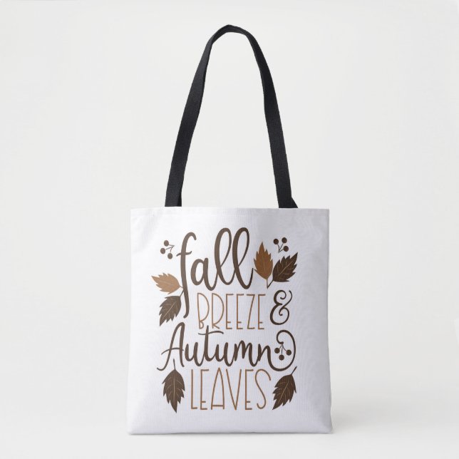 Fall Breeze Autumn Leaves Tote Bag (Front)