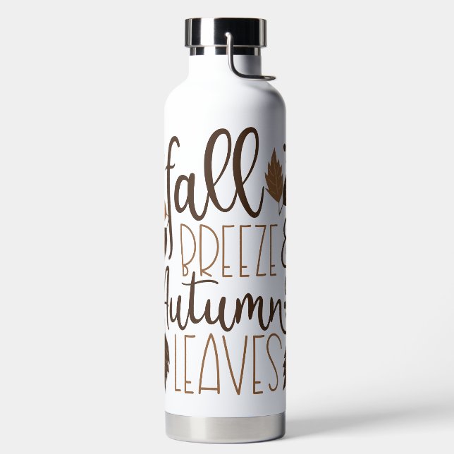 Fall Breeze Autumn Leaves Water Bottle (Left)