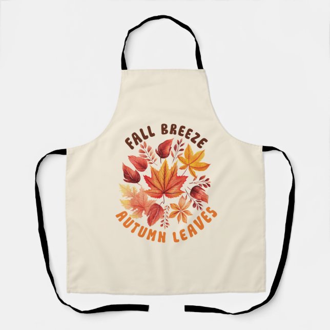 Fall Breeze, Autumn Leaves –Whimsical Fall Foliage Apron (Front)