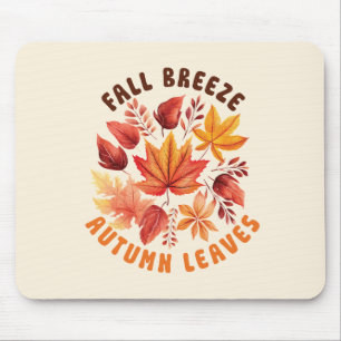 Fall Breeze, Autumn Leaves –Whimsical Fall Foliage Mouse Pad