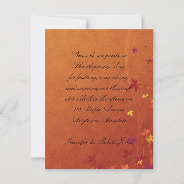 Fall Breezes Thanksgiving Invitation (Front)