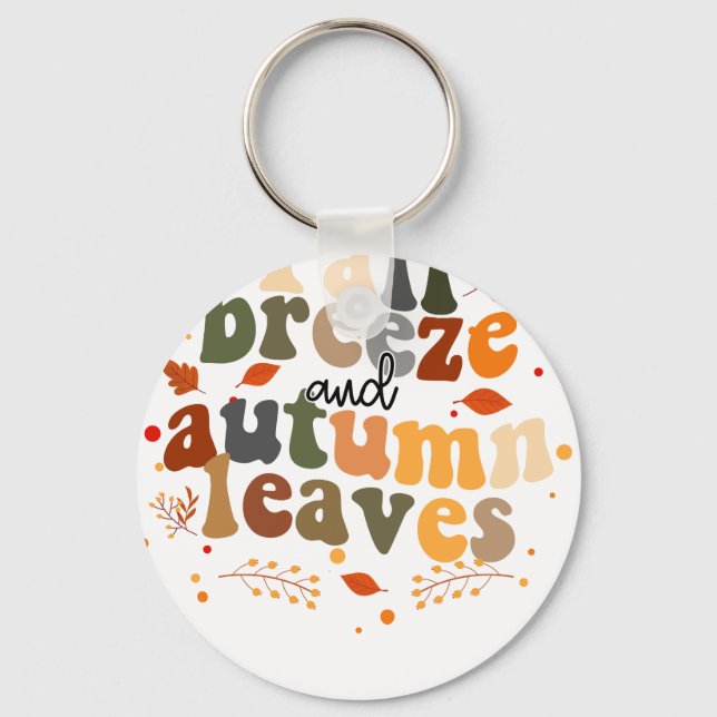 fall bress autumn leaves key ring (Front)