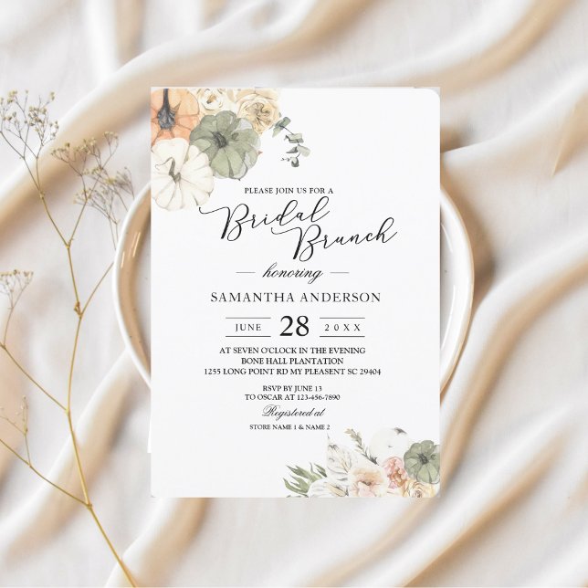 Fall Bridal Brunch Invitation | Watercolor Pumpkin (Creator Uploaded)