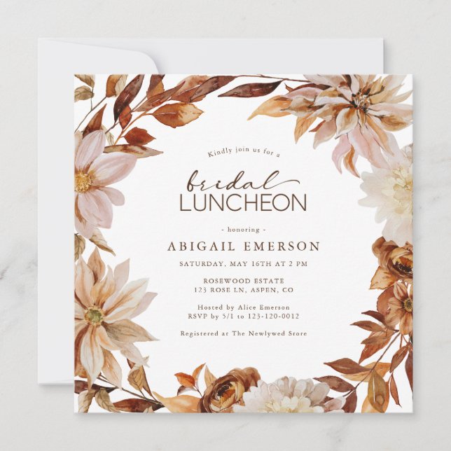 Fall Bridal Luncheon Invitation (Front)