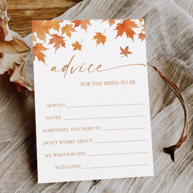 Fall Bridal Shower Advice Card (Creator Uploaded)