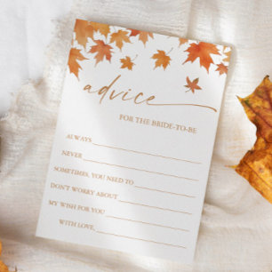 Fall Bridal Shower Advice Card