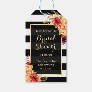Fall Bridal Shower Autumn Floral Thank You Gift Tags
