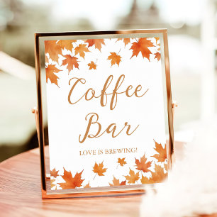 Fall Bridal Shower Coffee Bar Poster