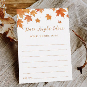Fall Bridal Shower Date Night Ideas Card