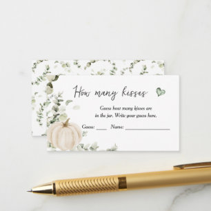 Fall Bridal Shower How Many Kisses Guessing Game Enclosure Card