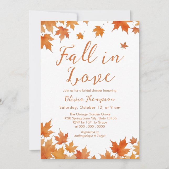 Fall Bridal Shower Invitation (Front)