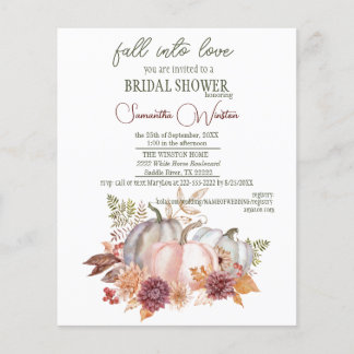 Fall Bridal Shower Invitation Budget