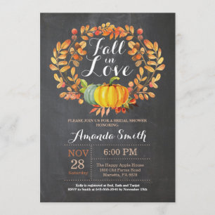 Fall Bridal Shower Invitation Card Chalkboard