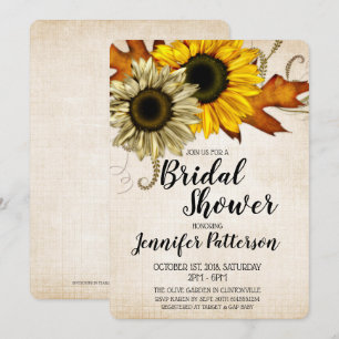 Fall Bridal Shower Invitation - Green & Golden