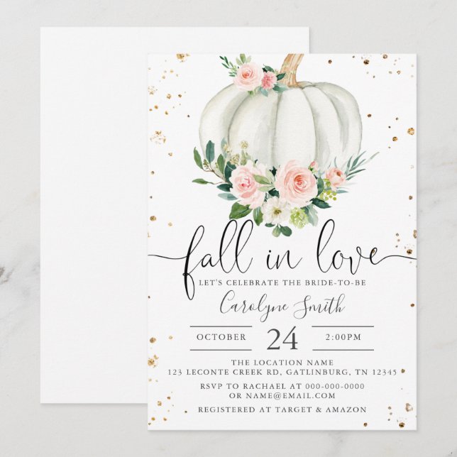 Fall Bridal Shower Invitation Template (Front/Back)