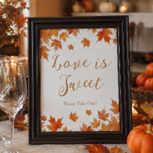 Fall Bridal Shower Love is Sweet Favour Poster
