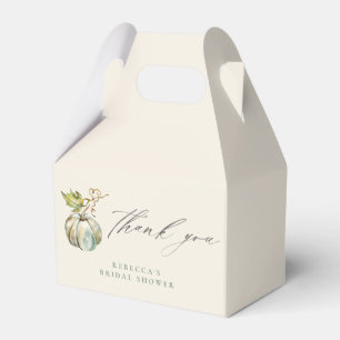 Fall Bridal Shower Pumpkin Calligraphy Thank You Favour Box
