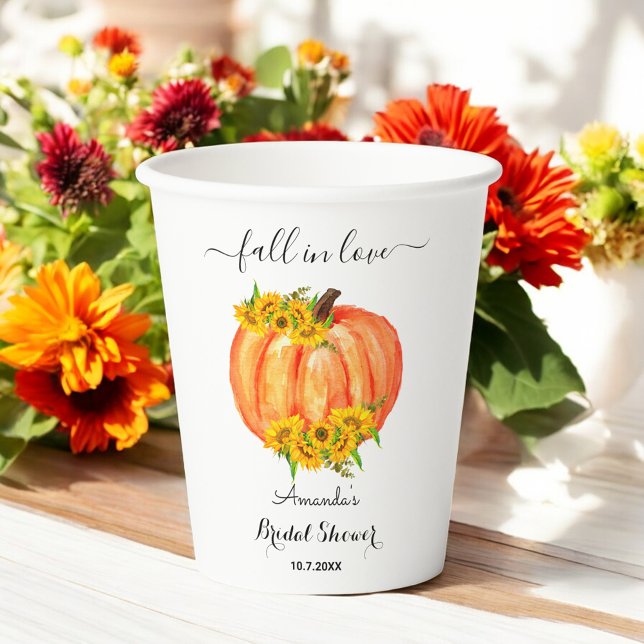 Fall Bridal Shower Pumpkin Wedding Paper cup (Creator Uploaded)