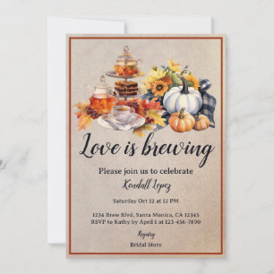 Fall Bridal Tea Love Is Brewing Invitation