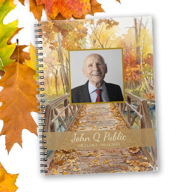 Fall Bridge Celebration of Life Memorial Funeral Notebook (Creator Uploaded)