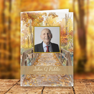 Fall Bridge Funeral Service Folded Program