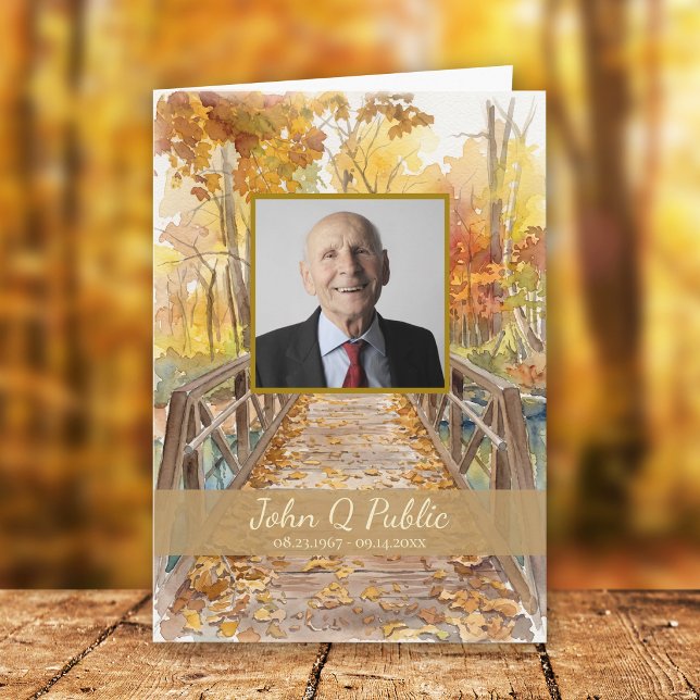 Fall Bridge Funeral Service Folded Program (Creator Uploaded)