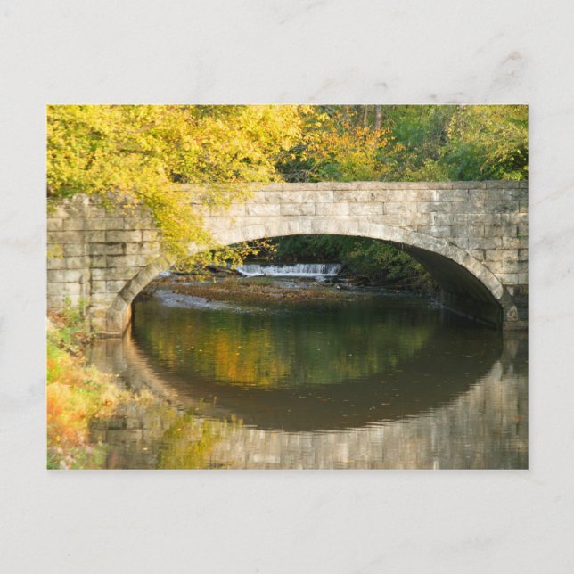Fall bridge waterfall postcard (Front)