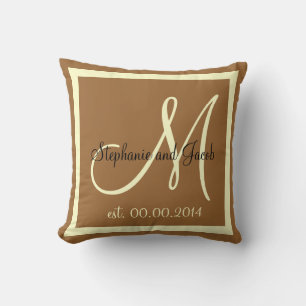 Fall Brown and Cream Wedding keepsake pillow