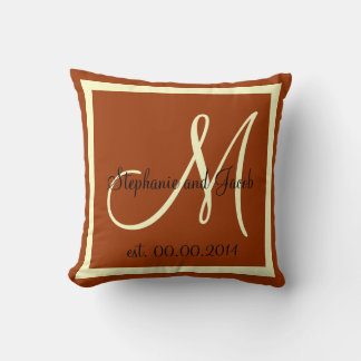 Fall Brown and Cream Wedding keepsake pillow
