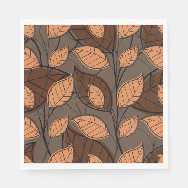 Fall Brown Leaves  Napkin (Front)