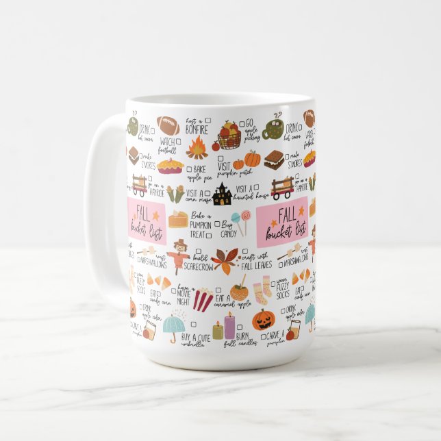 Fall Bucket List Coffee Mug (Front Left)