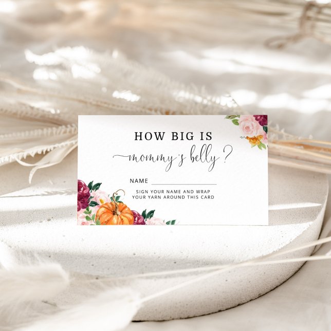 Fall burgundy pumpkin how big mummy's belly enclosure card (Creator Uploaded)