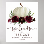 Fall Burgundy Pumpkin Shower Welcome Sign<br><div class="desc">Welcome your guests with this lovely Fall Pumpkin Welcome Sign!
Easily edit the name,  event and date! Great for bridal showers,  baby showers or any other event!</div>