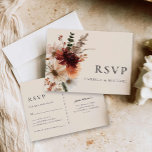 Fall Burgundy Wedding Rsvp Postcard<br><div class="desc">Capture the essence of your fall wedding with this Burgundy Boho Floral RSVP Post Card. Featuring rich burgundy tones and elegant boho florals, this postcard is perfect for a rustic or outdoor celebration. Easily customisable, it offers a beautiful and simple way for guests to RSVP. Matching items in our store...</div>
