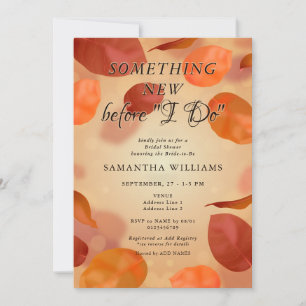Fall Burnt Orange Something New Boho Bridal Shower Invitation