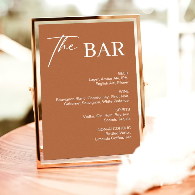 Fall Burnt Orange Wedding Bar Sign (Creator Uploaded)