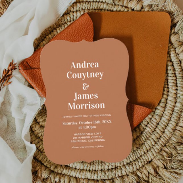 Fall Burnt Orange Wedding Invitation (Creator Uploaded)
