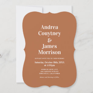 Fall Burnt Orange Wedding Invitation