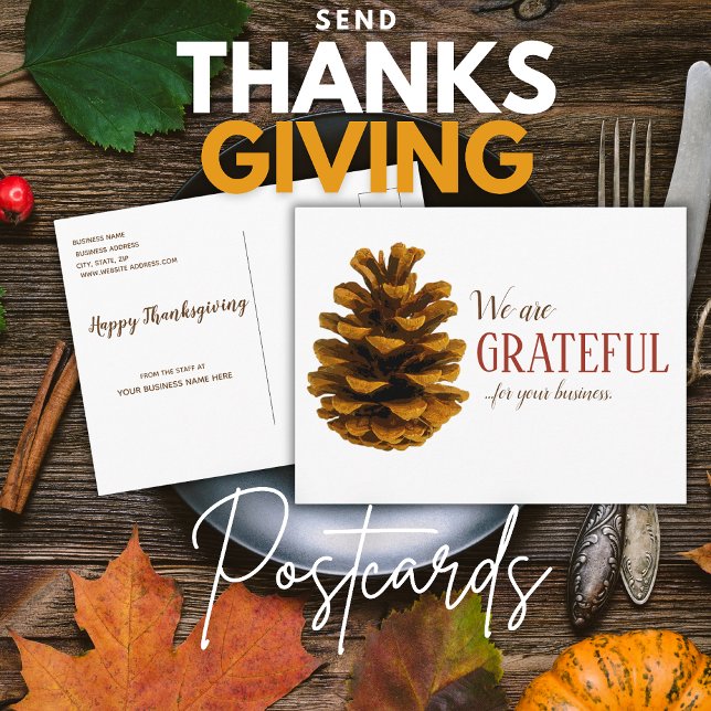 Fall Business Thank You Cards - Pinecone (Creator Uploaded)