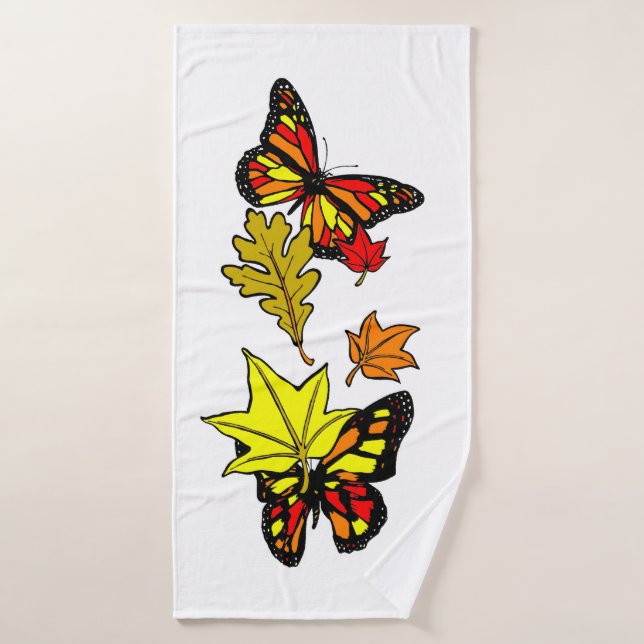 Fall Butterflies Bath Towel Set (Bath Towel)