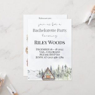 Fall Cabin & Pumpkins Bachelorette Invitation