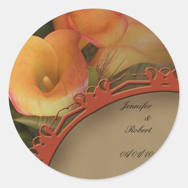 Fall Cala Lily Bouquet Envelope Seal (Front)