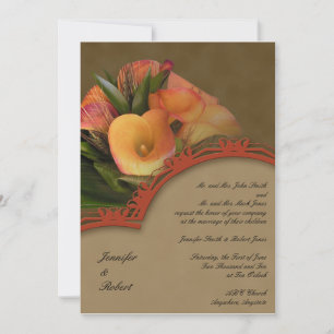 Fall Cala Lily Bouquet Wedding Invitation