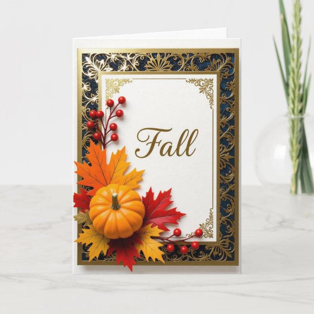 Fall Card, Happy Fall Card, Autumn Card,Halloween  Holiday Card (Front)