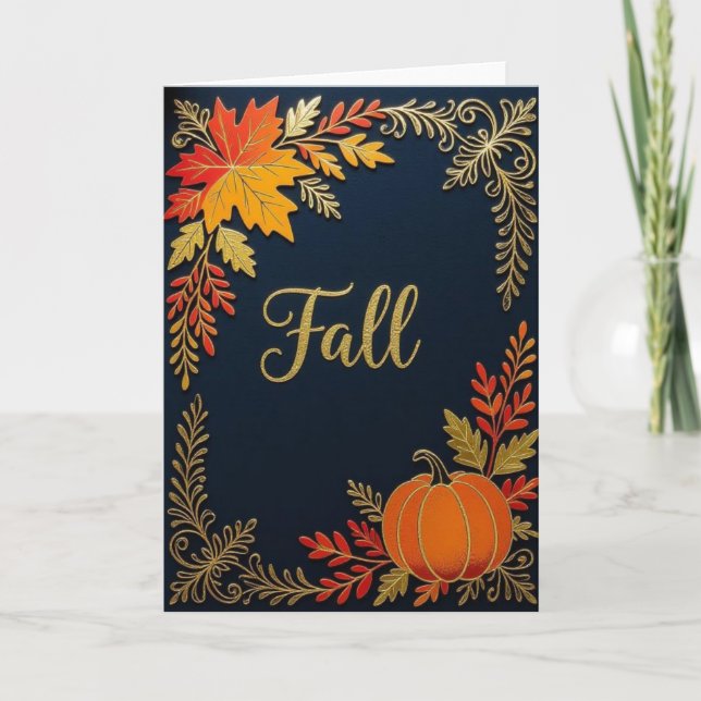 Fall Card, Happy Fall Card, Autumn Card,Halloween  Holiday Card (Front)